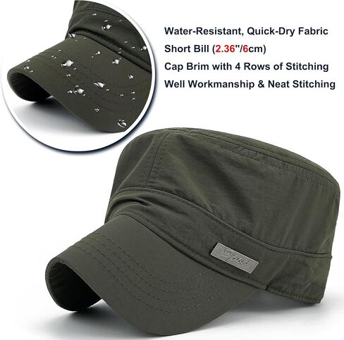 REDSHARKS Water Resistant Cadet Caps for Women Army Military Hats for Men Quick Dry Flat Top Dad Cap in Saudi Arabia