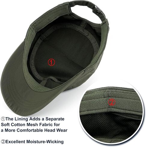 REDSHARKS Water Resistant Cadet Caps for Women Army Military Hats for Men Quick Dry Flat Top Dad Cap in Saudi Arabia