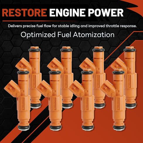 4 Holes Fuel Injectors Set of 8,4.6L fit for Ford for E-350 Club Wagon for 2003, for Lincoln for Mark LT for 2006-2007, for Mercury for Grand Marquis for 2003-2004, Replace# 0280155917 in Saudi Arabia