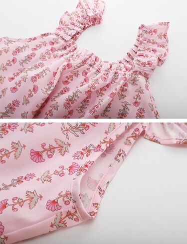 Flygo Summer PJs for Women Set, Womens Floral Pajama Set Ruffle Trim Cami Top and Shorts 2 Piece Lounge Sleepwear Set in Saudi Arabia