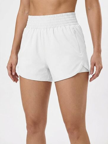 High Waisted Athletic Shorts for Women – Quick Dry Workout Shorts with Zipper Pockets for Gym, Running & Yoga in Saudi Arabia