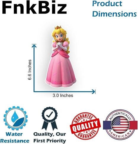 ملصقات الأميرة للأطفال المراهقين دمية أنيمي ملصق لاصق مقاوم للماء من الفينيل لنافذة السيارة وزجاجة المياه بهلوان الغرور ولوح التزلج والكمبيوتر المحمول والأمتعة والثلاجة اللون الخوخ الوردي مقاس 6.6 بوصة طول × 3 بوصة عرض in Kuwait