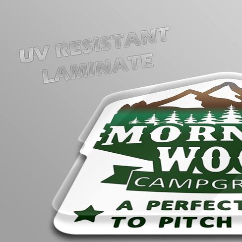 Morning Wood Campground Vinyl Decal Sticker For Cars Trucks Windows Bumpers Walls Laptops Cups Etc - Peel And Stick Weatherproof Indoor Outdoor Full Color Printed Laminated Vinyl - 5 Inches At Largest Point - KCD3443 in Saudi Arabia