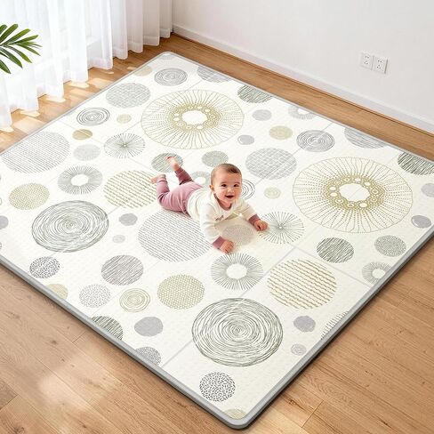 Baby Play Mat,79x71 Foldable Play Mat for Baby,Extra Large Tummy Time and Crawling Mat,Waterproof,Anti-Slip Baby Crawling Mat,Foam Play Mat for Baby,Folding Play Mats for Babies and Toddlers,Rainbow in Saudi Arabia