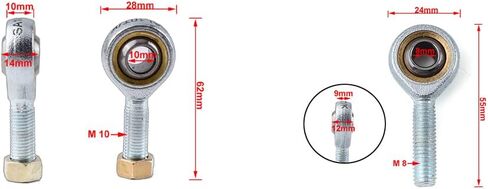 1 Pair 6/8/10mm Left&Right Hand Thread Steering Tie Rod Ends kit Ball Joint Fit For 49cc 50cc motorcycle distintivo(A M10) in Saudi Arabia