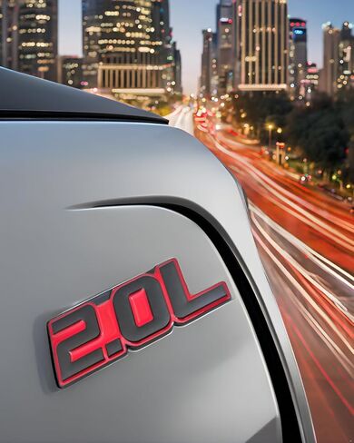 شعار شعار السيارة المعدني 2.0 لتر، شعارات السيارة ثلاثية الأبعاد لشاحنة السيارة البديلة المتوافقة مع المركبات العالمية والسيارات والشاحنات وسيارات الدفع الرباعي (أحمر/أسود) in Saudi Arabia