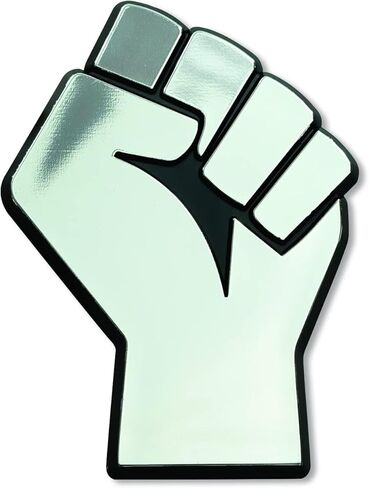 Resist Fist Plastic Auto Emblem - [Silver][3'' x 2''] in Saudi Arabia