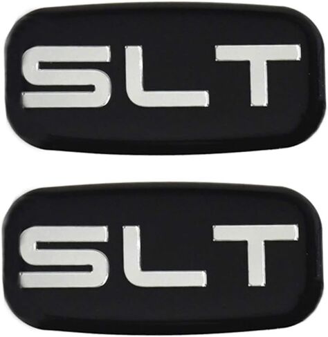 2X SLT Cab Emblems 3D Sticker Nameplate Letter Logo Roof Pillar Replacement for 02-07 Yukon Suburban Sierra 03 06 (Chrome/Black) in Kuwait