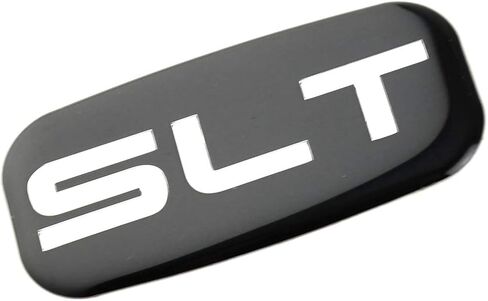 2X SLT Cab Emblems 3D Sticker Nameplate Letter Logo Roof Pillar Replacement for 02-07 Yukon Suburban Sierra 03 06 (Chrome/Black) in Kuwait