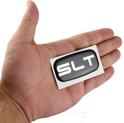 2X SLT Cab Emblems 3D Sticker Nameplate Letter Logo Roof Pillar Replacement for 02-07 Yukon Suburban Sierra 03 06 (Chrome/Black) in Kuwait