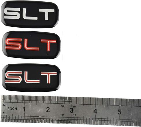 2X SLT Cab Emblems 3D Sticker Nameplate Letter Logo Roof Pillar Replacement for 02-07 Yukon Suburban Sierra 03 06 (Chrome/Black) in Kuwait