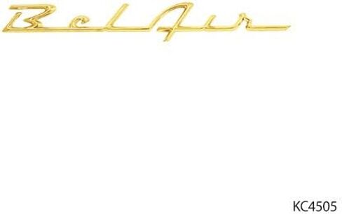 KNS Accessories KC4505 Vintage 1957 Chevrolet “Bel-Air" Script Qtr Panel Emblem, Gold Die Cast, OEM Replacement, Sold as Each in Kuwait