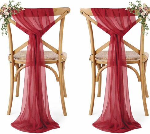 MDS pack of 50 Chiffon chair sashes bows for wedding Events Supplies, Decorations for Birthday Parties, Graduations, Engagements, Chair sashes fits Banquet chair cover tie backs band - Dusty Rose in Kuwait