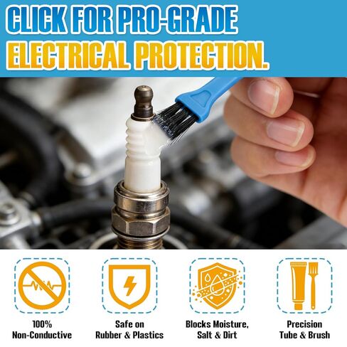 Dielectric Grease, Automotive Silicone Electrical Grease - Waterproof, Heat-Resistant, Insulate & Lubricate Seals for Spark Plugs, Battery Terminals & Electrical Connectors 0.7oz/20g in Kuwait