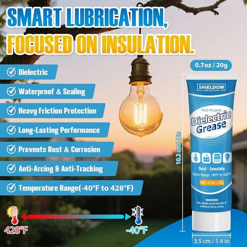 Dielectric Grease, Automotive Silicone Electrical Grease - Waterproof, Heat-Resistant, Insulate & Lubricate Seals for Spark Plugs, Battery Terminals & Electrical Connectors 0.7oz/20g in Kuwait