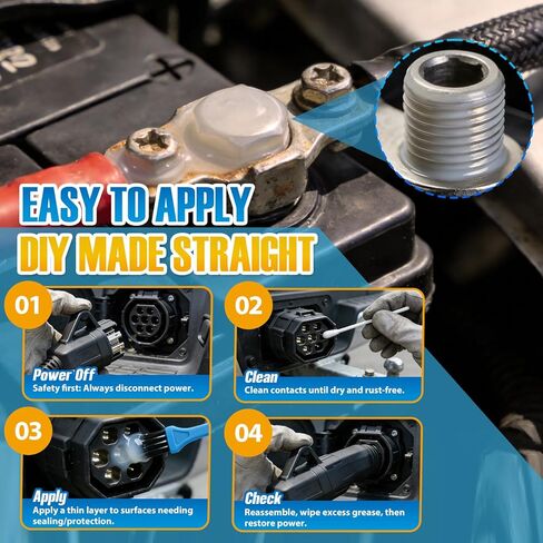 Dielectric Grease, Automotive Silicone Electrical Grease - Waterproof, Heat-Resistant, Insulate & Lubricate Seals for Spark Plugs, Battery Terminals & Electrical Connectors 0.7oz/20g in Kuwait