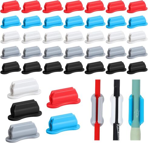 40 Packs Adhesive Pencil Holders for Desk Upgraded Pen Holder for Desk Silicone Flexible Adhesive Pen Marker Organizer Clipboard Classroom School Office Accessories Teacher Supplies in Kuwait