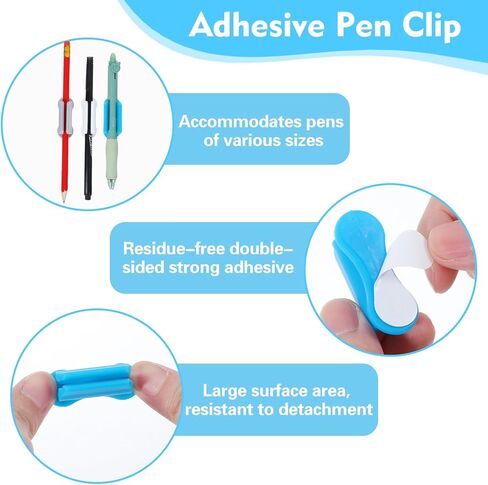 40 Packs Adhesive Pencil Holders for Desk Upgraded Pen Holder for Desk Silicone Flexible Adhesive Pen Marker Organizer Clipboard Classroom School Office Accessories Teacher Supplies in Kuwait