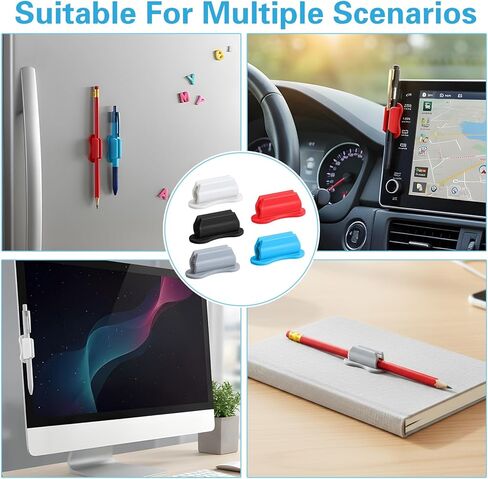 40 Packs Adhesive Pencil Holders for Desk Upgraded Pen Holder for Desk Silicone Flexible Adhesive Pen Marker Organizer Clipboard Classroom School Office Accessories Teacher Supplies in Kuwait