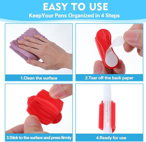 40 Packs Adhesive Pencil Holders for Desk Upgraded Pen Holder for Desk Silicone Flexible Adhesive Pen Marker Organizer Clipboard Classroom School Office Accessories Teacher Supplies in Kuwait