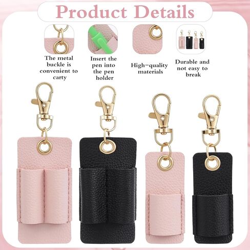 4 PCS Pen Holder for Lanyard Leather Pen Lanyard Keychain for Nurse Clerk Office School in Kuwait