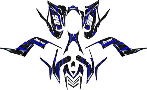 Graphics Kit for Yamaha Raptor 700 (2006-2012) Electron Series Blue 16 Mil-ATV UTV Dirt Bike Stickers,Quad Dirtbike Racing Decal Automotive Motocross Accessories no Plastics in Saudi Arabia