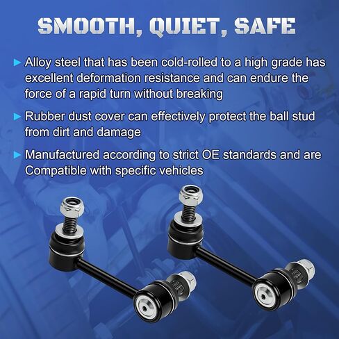 Front Stabilizer Sway Bar End Links Compatible with 2004 2005 2006 2007 Chevy Trailblazer EXT SSR GMC Envoy XL XUV Buick Rainier Isuzu Ascender Saab 9-7x Replaces K80824 K80825, Set of 2 in Saudi Arabia
