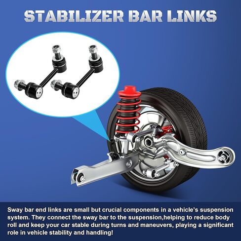 Front Stabilizer Sway Bar End Links Compatible with 2004 2005 2006 2007 Chevy Trailblazer EXT SSR GMC Envoy XL XUV Buick Rainier Isuzu Ascender Saab 9-7x Replaces K80824 K80825, Set of 2 in Saudi Arabia