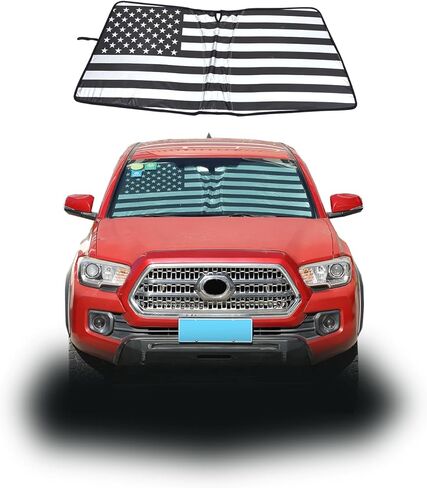 Windshield Sunshade Compatible with C6 Corvette 2005-2013, US Flag Foldable Windshield Cover Keep Car Cool, Window Sun Visor Protector UV Ray Reflector in Saudi Arabia