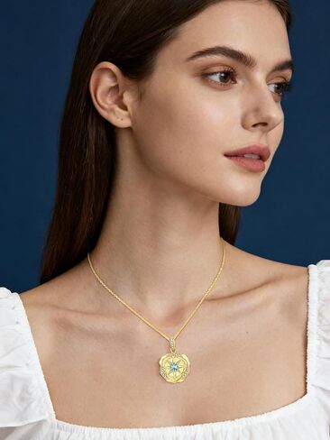 14K Gold Compass Necklace For Women I'd be lost without you Pendant Necklace Valentine‘s day Mother's day Gift For Women Wife Mom Her in Saudi Arabia