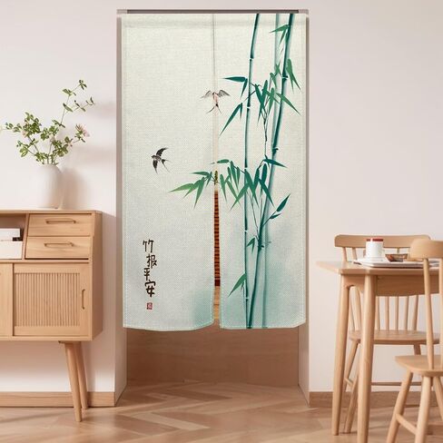 ستارة باب نورين اليابانية، نسيج الباب، طباعة بالحبر الصيني، معالجة النوافذ، ستارة الخيزران، لوحة المدخل، مقسم غرفة التعليق، ستائر باب المطبخ، ديكور المنزل الياباني، 33.5 بوصة × 70.9 بوصة in Kuwait