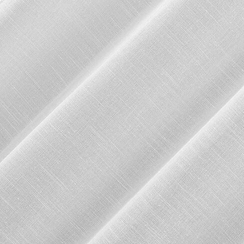 Archaeo Slub Textured Linen Blend Grommet Top Curtain, 52" W x 63" L, White in Kuwait