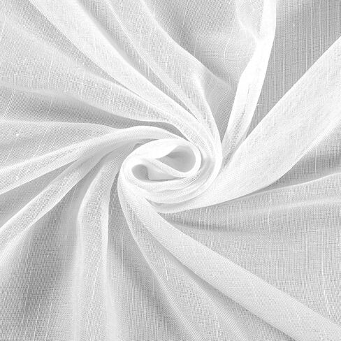 Archaeo Slub Textured Linen Blend Grommet Top Curtain, 52" W x 63" L, White in Kuwait