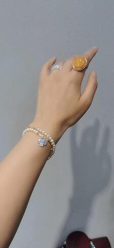 قلادة أو سوار Lucky Clover Leaf 2 في 1 من لؤلؤ المياه العذبة المزروعة (قطعة واحدة) in Kuwait