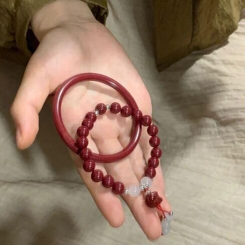 2PCS Crystal Bracelets for Women Vintage Lion Beaded Bracelet The Year of Your Life Little Vermilion Jingle Bracelet Red String Bracelet with Cinnabar for Protection,Feng Shui Bracelet in Kuwait