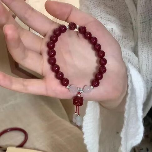 2PCS Crystal Bracelets for Women Vintage Lion Beaded Bracelet The Year of Your Life Little Vermilion Jingle Bracelet Red String Bracelet with Cinnabar for Protection,Feng Shui Bracelet in Kuwait
