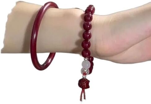 2PCS Crystal Bracelets for Women Vintage Lion Beaded Bracelet The Year of Your Life Little Vermilion Jingle Bracelet Red String Bracelet with Cinnabar for Protection,Feng Shui Bracelet in Kuwait