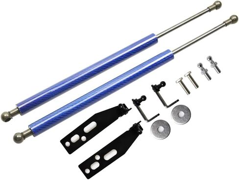 TSUBASA Lift Supports Struts for Fiat 500 2007-2022 Front Bonnet Hood Modify Carbon Fiber Gas Charged Shock Dampers Spring Bar (2 PCS) (Normal Black) in Kuwait