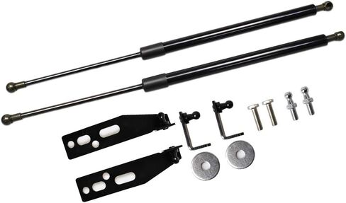 TSUBASA Lift Supports Struts for Fiat 500 2007-2022 Front Bonnet Hood Modify Carbon Fiber Gas Charged Shock Dampers Spring Bar (2 PCS) (Normal Black) in Saudi Arabia