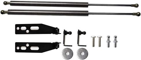 TSUBASA Lift Supports Struts for Fiat 500 2007-2022 Front Bonnet Hood Modify Carbon Fiber Gas Charged Shock Dampers Spring Bar (2 PCS) (Normal Black) in Saudi Arabia