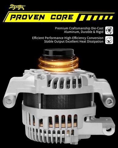 Oktiger 160A Upgraded Alternator for Jeep Cherokee 2014-2019 2.4L, Compass 2017-2022, Renegade 2015-2021, for Chrysler 200, L4 12V 160A Clockwise 6-Groove Decoupler Pulley, OE 56029624AB in Kuwait