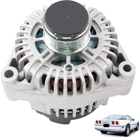 MUCO New Alternator 334-1493 Compatible with Chevy Corvette 1997-2008 ALL Model/2009-2013 6.2L, Corvette 2009-2013 7.0L 13.5V 180Amp 6-Groove Clutch Pulley 13969N 12V 145Amp in Saudi Arabia