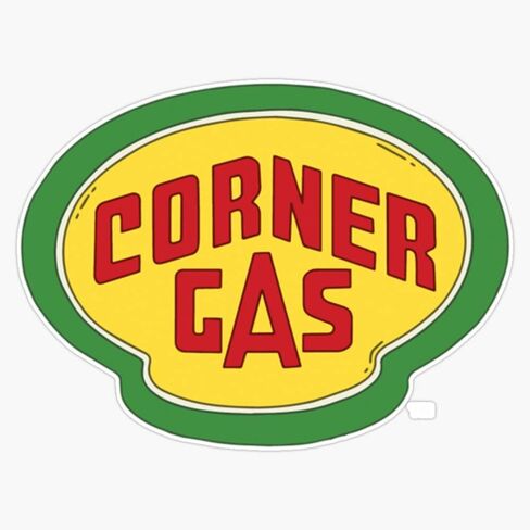 ملصق أساسي من الفينيل بشعار Corner Gas نص أبيض بسمك 6 مل - مقاس 5 بوصات in Kuwait