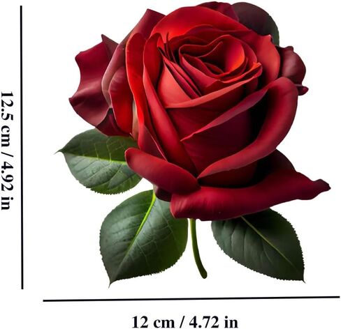 Decorative Red Rose B Edition 3D Stickers 2-Piece Set Waterproof Suitable for car Body, Windows, Bumpers, laptops, and Luggage Decoration#3A-11 in Saudi Arabia