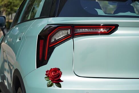 Decorative Red Rose B Edition 3D Stickers 2-Piece Set Waterproof Suitable for car Body, Windows, Bumpers, laptops, and Luggage Decoration#3A-11 in Saudi Arabia