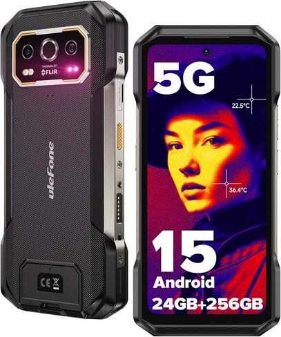 Ulefone Armor 27T Pro 5G Rugged Smartphone Thermal Imaging Camera Android 14 24GB+256GB 10600mAh/33W MTK Dimensity 6300 50MP+64MP Night Vision 6.78" FHD+ 120Hz Dual SIM Cell Phone Fingerprint ID NFC in Kuwait