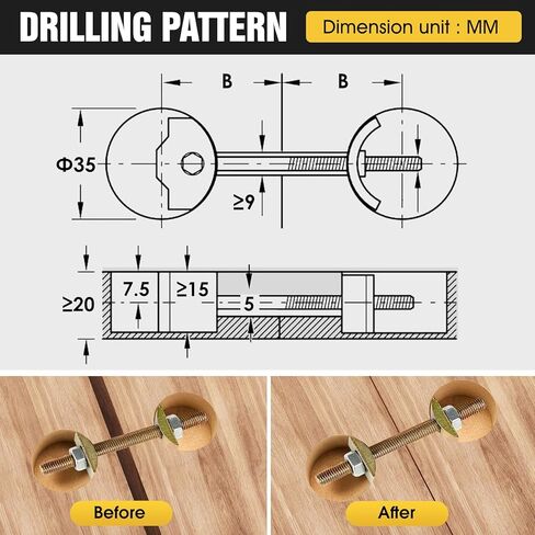 موصلات مفصلي كونترتوب ، السحابات العليا العليا الترباس ، مرحلات كتلة الجزار يرسم البراغي ، موصل البراغي ميتري أجهزة إطار السرير | الأثاث in Kuwait