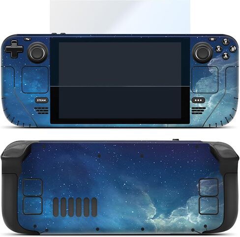 Skin Wrap Decal Cover for Steam Deck Protective Sticker with One Piece HD Glass Screen Protector for Handheld Gaming PC (Black) in Kuwait