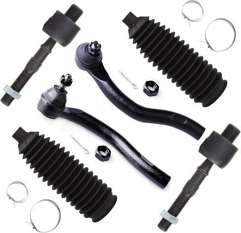6pcs Set Front Suspension Kit Inner Tie Rod End Outer Tie Rod End Steering Rack Boot Replacement For 2004-2008 For Acura Tsx 2003-2007 For Honda For Accord w/ 2.4L Engines in Saudi Arabia