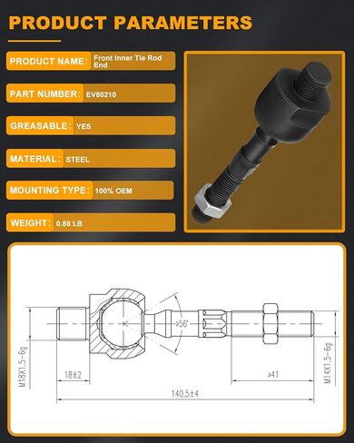 6pcs Set Front Suspension Kit Inner Tie Rod End Outer Tie Rod End Steering Rack Boot Replacement For 2004-2008 For Acura Tsx 2003-2007 For Honda For Accord w/ 2.4L Engines in Saudi Arabia